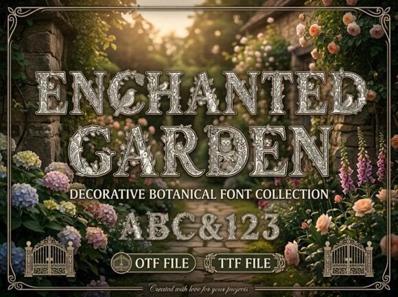 Enchanted Garden Monogram: Adding Nature's Intricate Elegance to Your Creative Projects